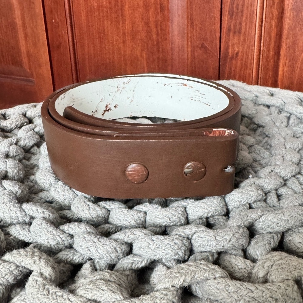 Brown Painted Leather Belt